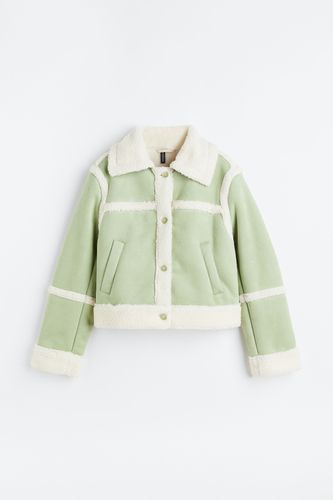 Jacke mit Teddyfutter Hellgrün, Jacken in Größe L. Farbe: - H&M - Modalova