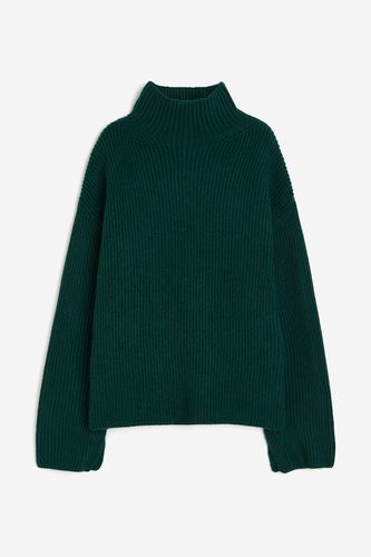 Gerippter Pullover mit Turtleneck Dunkelgrün in Größe XS. Farbe: - H&M - Modalova