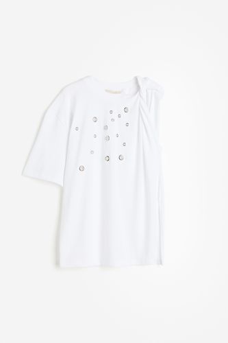 Shirt mit Zierösen Weiß, T-Shirt in Größe XS. Farbe: - H&M - Modalova