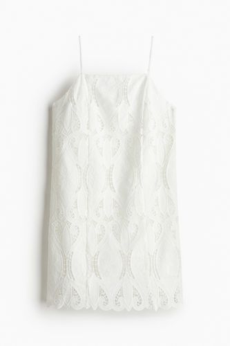 Trägerkleid mit Broderie Anglaise Weiß, Party kleider in Größe XS. Farbe: - H&M - Modalova