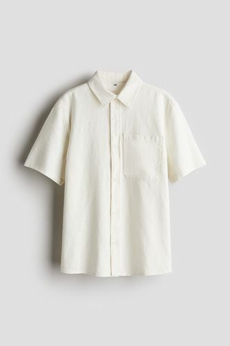 Baumwollhemd mit Kurzarm Weiß, Hemden & Blusen in Größe 134. Farbe: - H&M - Modalova