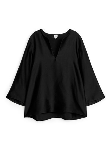 Bluse aus Leinenmischung Schwarz, Blusen in Größe 36. Farbe: - Arket - Modalova