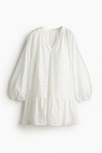 Tunikakleid mit Broderie Anglaise Weiß, Alltagskleider in Größe L. Farbe: - H&M - Modalova
