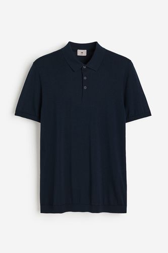 Poloshirt aus Seidenmix in Slim Fit Marineblau, Poloshirts Größe M. Farbe: - H&M - Modalova