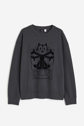 Sweatshirt in Loose Fit Dunkelgrau/Felix der Kater, Sweatshirts Größe XS. Farbe: - H&M - Modalova