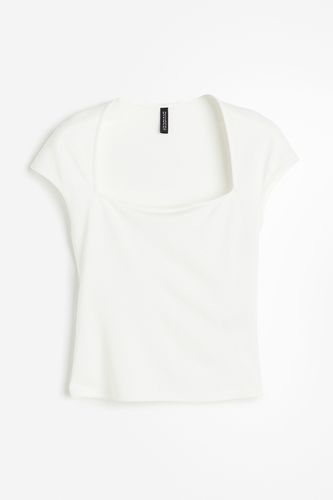 Shirt mit Kappenärmeln Weiß, T-Shirt in Größe XL. Farbe: - H&M - Modalova