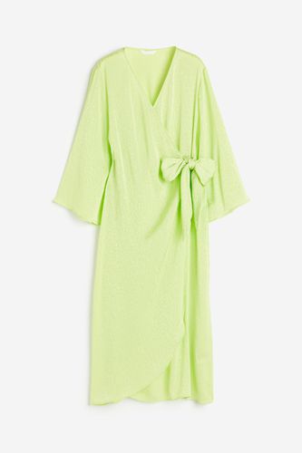 Jacquardkleid im Wickelschnitt Limegrün, Alltagskleider in Größe XS. Farbe: - H&M - Modalova