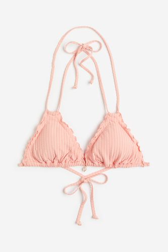 Wattiertes Triangel-Bikinitop Pfirsichrosa, Bikini-Oberteil in Größe 42. Farbe: - H&M - Modalova
