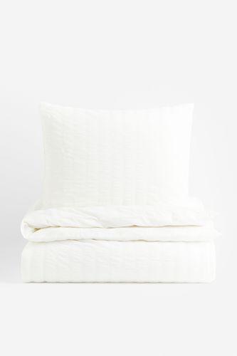Bettwäsche aus Seersucker Weiß in Größe 150x200 50x60 cm. Farbe: - H&m Home - Modalova
