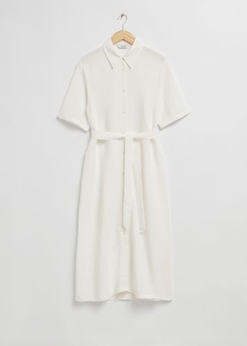 Midi-Hemdblusenkleid mit Gürtel Weiß, Alltagskleider in Größe XS. Farbe: - & Other Stories - Modalova