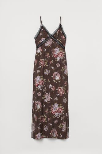 Knöchellanges Kleid aus Lyocellmix Dunkelbraun/Geblümt, Alltagskleider in Größe 36. Farbe: - H&M - Modalova