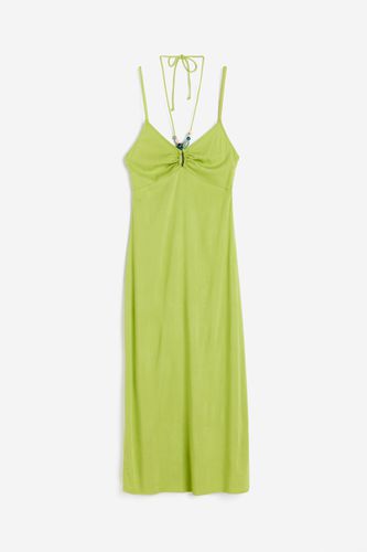 Slipkleid mit Perlendetail Olivgrün, Alltagskleider in Größe XS. Farbe: - H&M - Modalova