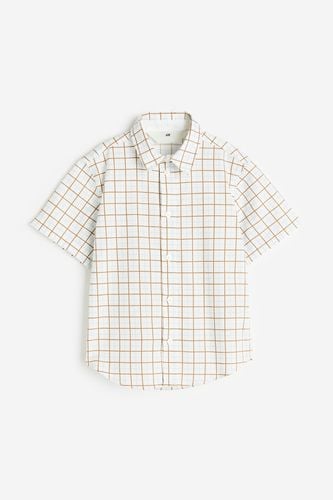 Kurzarmhemd aus Baumwolle Weiß/Kariert, T-Shirts & Tops in Größe 92. Farbe: - H&M - Modalova