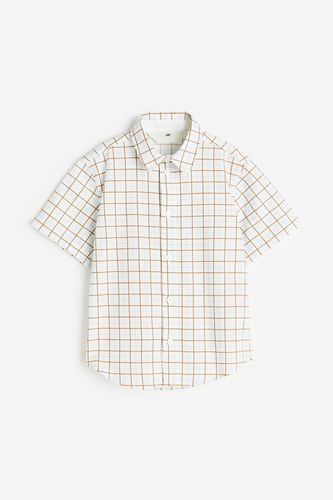 Kurzarmhemd aus Baumwolle Weiß/Kariert, T-Shirts & Tops in Größe 98. Farbe: - H&M - Modalova