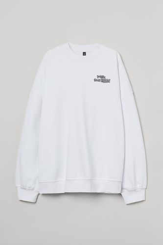 Oversized Sweatshirt mit Druck Weiß/Meave, Sweatshirts in Größe S. Farbe: - H&M - Modalova
