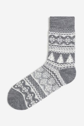 Socken aus Wollmischung Grau/Gemustert in Größe 43/45. Farbe: - H&M - Modalova