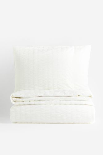 Seersucker-Bettwäsche für Doppelbett/King-Size Weiß in Größe 240x220 50x60 cm. Farbe: - H&m Home - Modalova