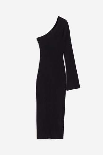 One-Shoulder-Kleid aus Rippstrick Schwarz, Party kleider in Größe XL. Farbe: - H&M - Modalova