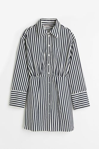 Blusenkleid aus Baumwolle Marineblau/Gestreift, Alltagskleider in Größe S. Farbe: - H&M - Modalova