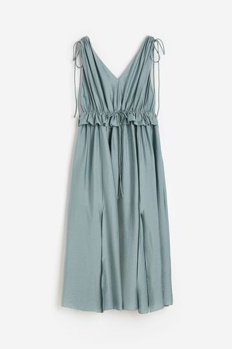 Drapiertes Kleid mit Bindedetails Blaugrau, Alltagskleider in Größe XL. Farbe: - H&M - Modalova