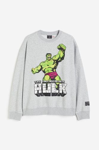 Sweatshirt in Loose Fit Graumeliert/Hulk, Sweatshirts Größe S. Farbe: - H&M - Modalova