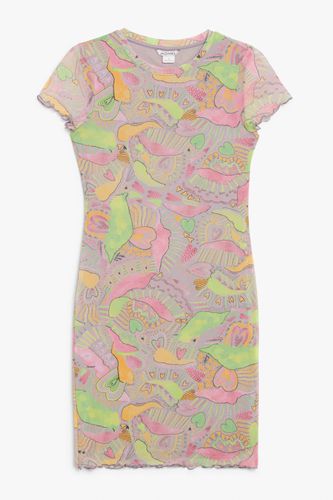 Kurzärmeliges figurbetontes Kleid Karte mit Herzen in Pastellfarben, Alltagskleider Größe XXL. Farbe: - Monki - Modalova