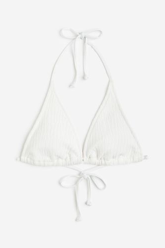 Wattiertes Triangel-Bikinitop Weiß, Bikini-Oberteil in Größe 42. Farbe: - H&M - Modalova