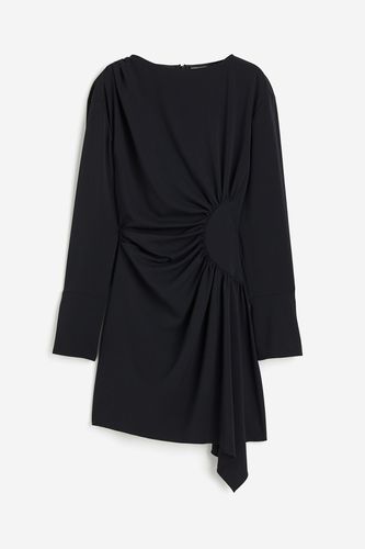 Drapiertes Crêpe-Kleid Schwarz, Alltagskleider in Größe 34. Farbe: - H&M - Modalova