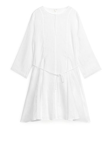 Ausgestelltes Leinenkleid Weiß, Alltagskleider in Größe 40. Farbe: - Arket - Modalova