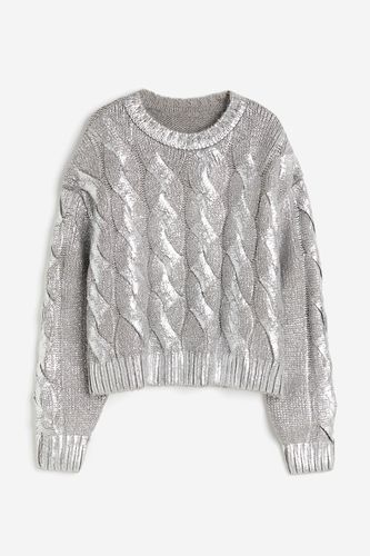Pullover mit Zopfmuster Hellgrau/Silberfarben in Größe M. Farbe: - H&M - Modalova