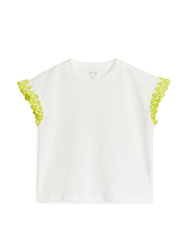 T-Shirt mit Volant-Ärmeln Weiß/Gelb, T-Shirts & Tops in Größe 86/92. Farbe: - Arket - Modalova