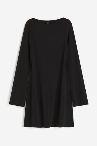 Jerseykleid mit U-Boot-Ausschnitt Schwarz, Alltagskleider in Größe XS. Farbe: - H&M - Modalova