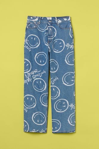 Loose High Jeans Blau/Smiley®, Baggy in Größe XXL. Farbe: - H&M - Modalova