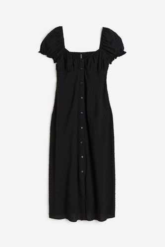 Kleid aus Strukturstoff mit Puffärmeln Schwarz, Alltagskleider in Größe XS. Farbe: - H&M - Modalova