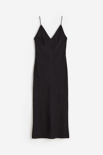 Slipkleid mit V-Ausschnitt Schwarz, Alltagskleider in Größe XL. Farbe: - H&M - Modalova