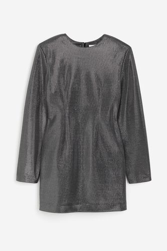 Glänzendes Kleid mit Schulterpolstern Schwarz/Silberfarben, Party kleider in Größe L. Farbe: - H&M - Modalova
