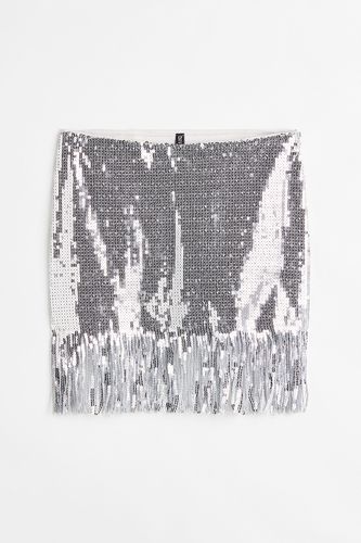 Paillettenrock mit Fransen Silberfarben, Röcke in Größe 48. Farbe: - H&M - Modalova