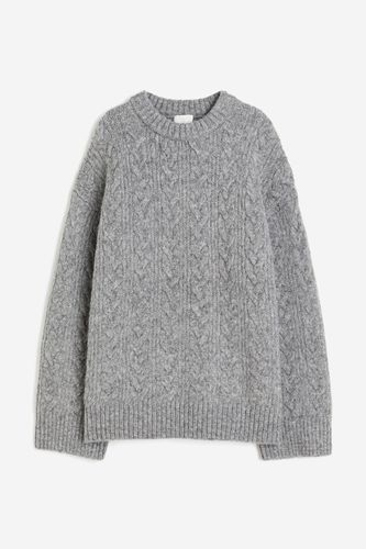 Oversized Pullover mit Zopfmuster Grau in Größe S. Farbe: - H&M - Modalova