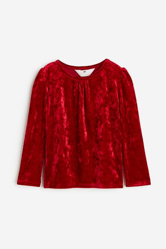 Langarmshirt aus Velours Rot, Hemden & Blusen in Größe 92. Farbe: - H&M - Modalova