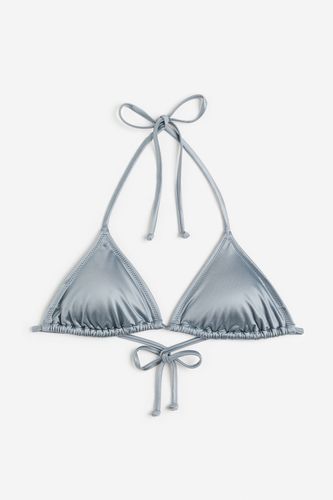 Wattiertes Triangel-Bikinitop Graublau, Bikini-Oberteil in Größe 42. Farbe: - H&M - Modalova