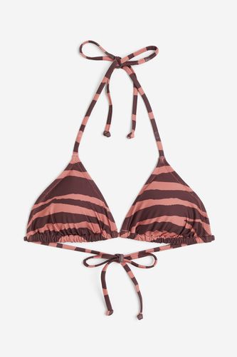 Wattiertes Triangel-Bikinitop Ziegelrot/Zebramuster, Bikini-Oberteil in Größe 38. Farbe: - H&M - Modalova