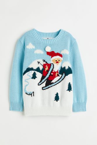 Pullover mit interaktivem Motiv Helltürkis/Weihnachtsmann in Größe 92. Farbe: - H&M - Modalova