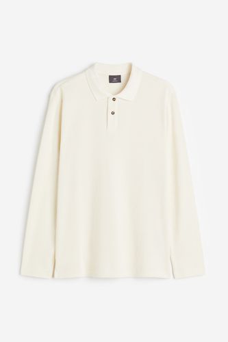 Poloshirt mit Waffelmuster in Slim Fit Cremefarben, Poloshirts Größe M. Farbe: - H&M - Modalova