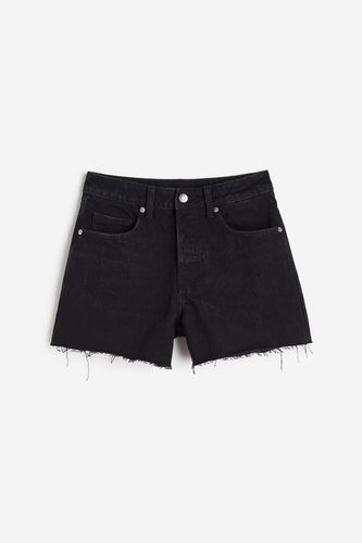 High Denim Shorts Schwarz/Washed out in Größe 34. Farbe: Black/washed - H&M - Modalova