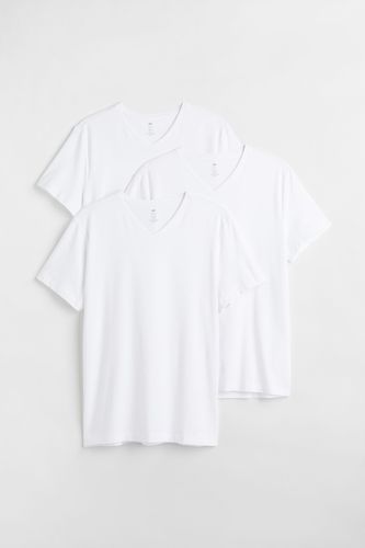 Er-Pack T-Shirts mit V-Ausschnitt Slim Fit Weiß in Größe XXL. Farbe: - H&M - Modalova