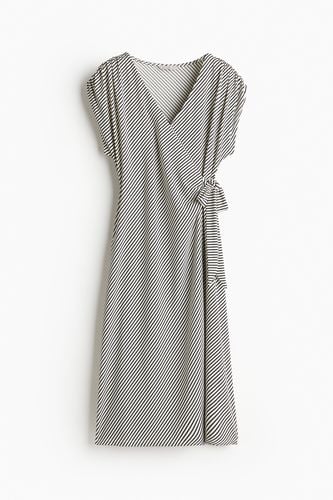 Wickelkleid aus Jersey Weiß/Schwarz gestreift, Alltagskleider in Größe XS. Farbe: - H&M - Modalova