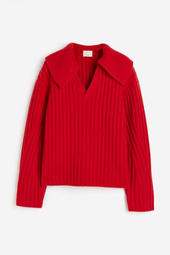 Wollpullover mit Kragen Rot in Größe S. Farbe: - H&M - Modalova