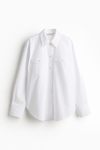 Hemdbluse aus Popeline Weiß, Freizeithemden in Größe L. Farbe: - H&M - Modalova