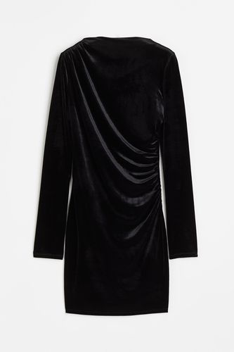 Jerseykleid mit Raffungen Schwarz/Velours, Party kleider in Größe XS. Farbe: - H&M - Modalova