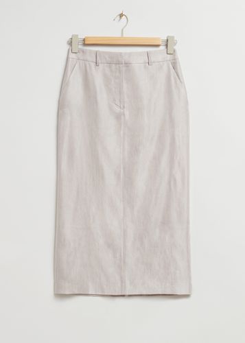 Linen-blend Midi Skirt , Röcke in Größe 36 - & Other Stories - Modalova